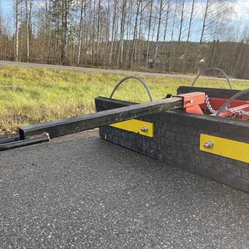 Gummislodd 1400 mm med tannet stål uni / atv med hjul