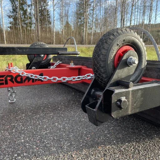 Gummislodd 1400 mm med tannet stål uni / atv med hjul