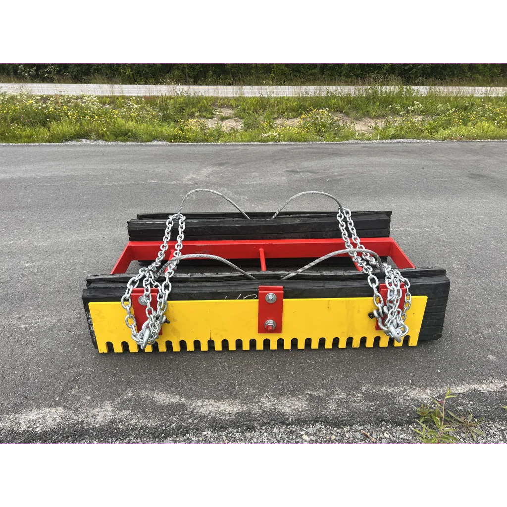 Gummislodd 1500 mm med tannet regulerbart stål