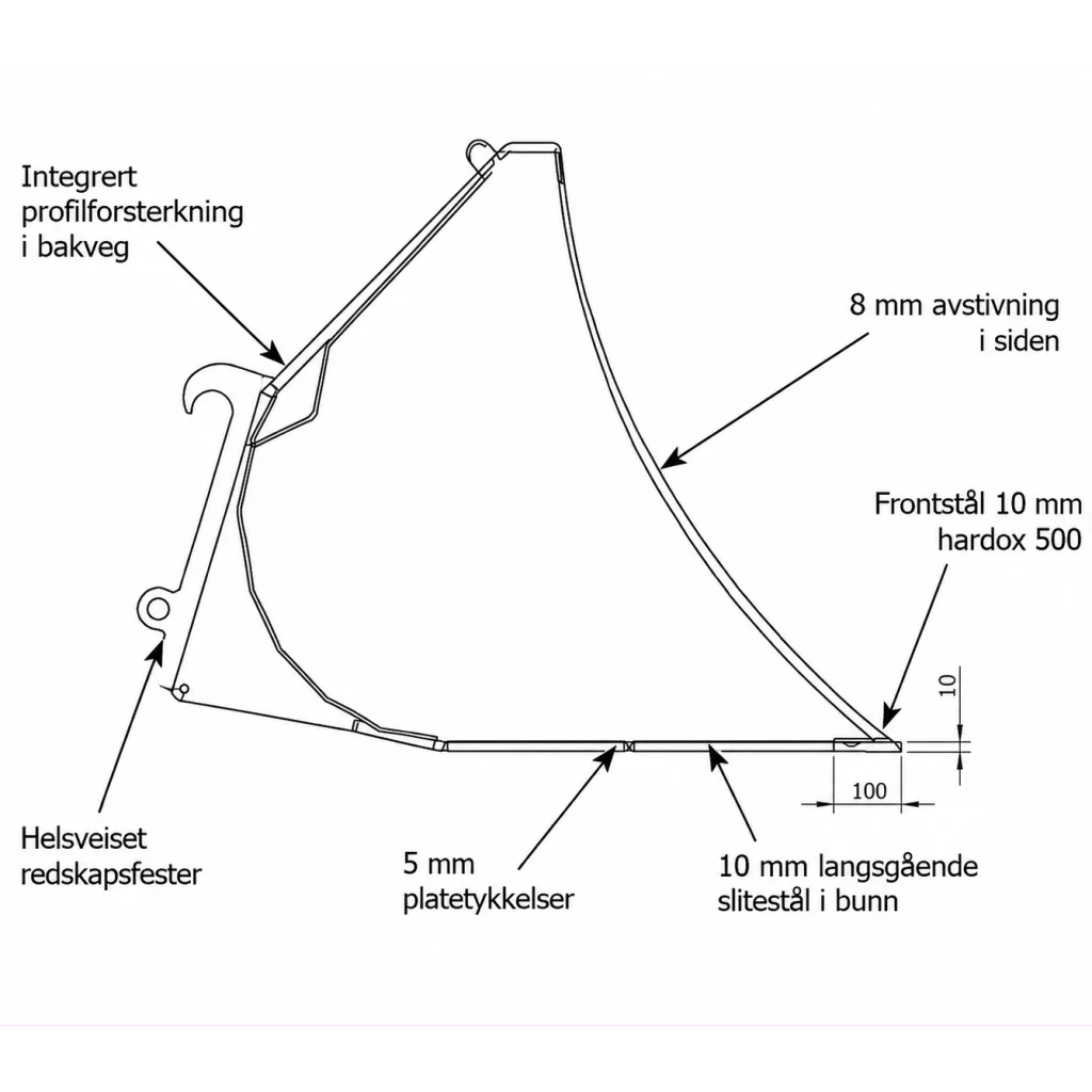 Ls snøskuffe bredde 180cm, SMS