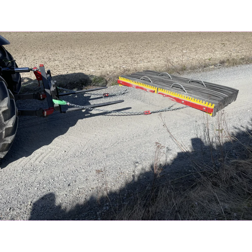 Gummislodd 2800 mm med tannet vendbart regulerbart stål