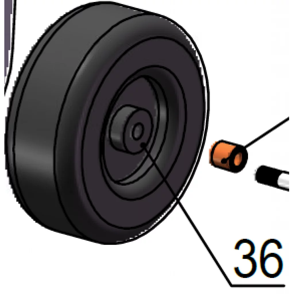 HJUL M/FELG 15X6-00.6 PSB250/275/300-SKJÆR   1 STK (EA PART NR 36)